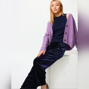 NWT Uniqlo Soft Velour Easy Pants, Navy, Size M